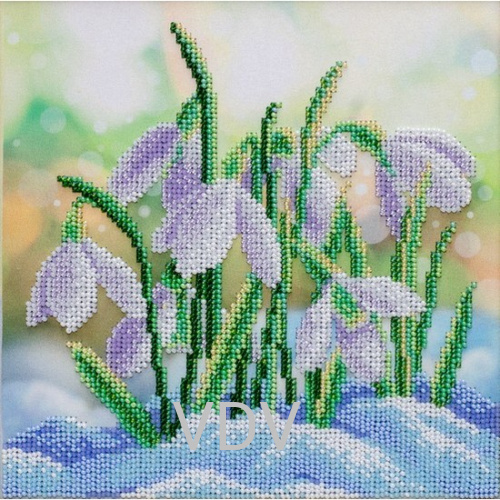 КВ Т-1329 "Проліски" (вишита картина бісером Preciosa (Чехія) 20х20 см