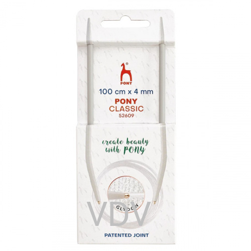 52609 Спиці Pony (Індія) 100 см-4 мм кругові алюмінієві (5 блістерів)