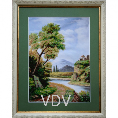 КВ Т-0065 "Кримський пейзаж" (вишита картина бісером Preciosa (Чехія) 29х42 см