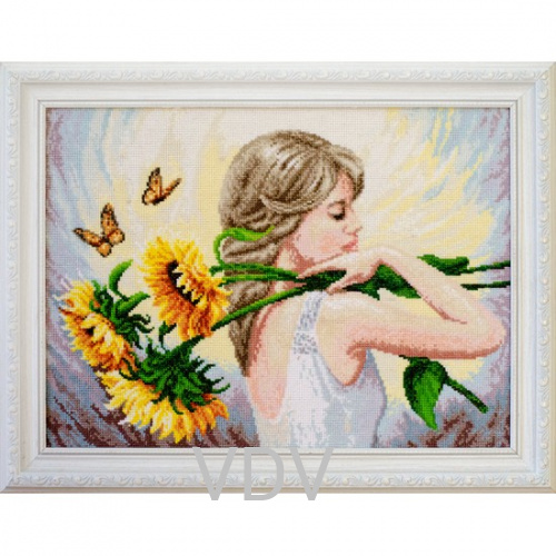 КВ М-0034 "Літній настрій" (вишита картина муліне ДМС) 33x24 см