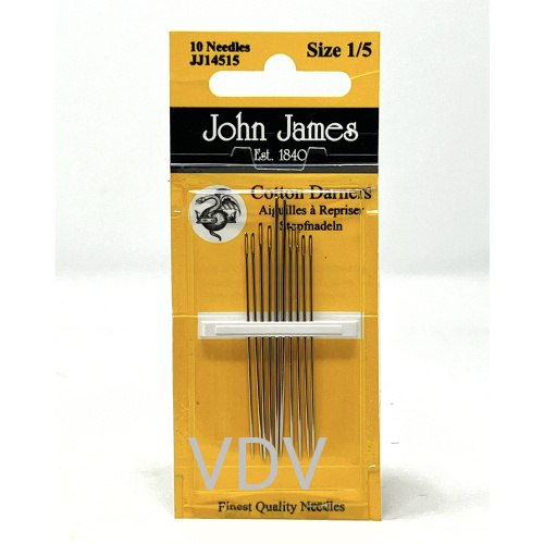 JJ14515 Голка для штопання №1/5 (1 блістер х 10 голок) JohnJames (Англія)