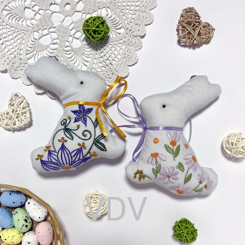 М-0343 "Зайчики" (набір для виготовлення іграшки, декоративна вишивка, 2 шт. в комплекті) 11х14 см