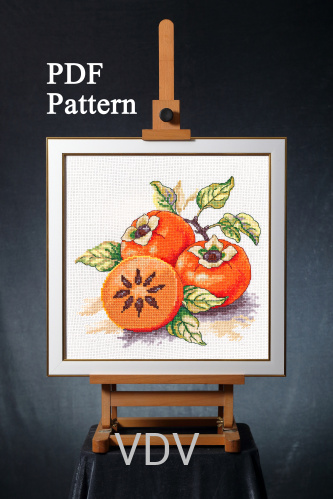 Електронна схема М-0332 "Медова хурма" (PDF-схема для вишивання муліне ДМС) 20х20 см