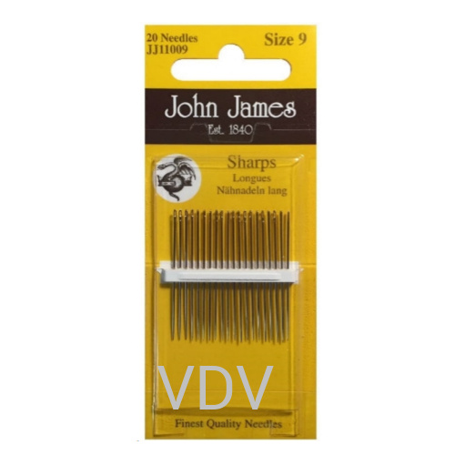 JJ11009 Голка швейна №9 (1 блістер х 20 голок) JohnJames (Англія)