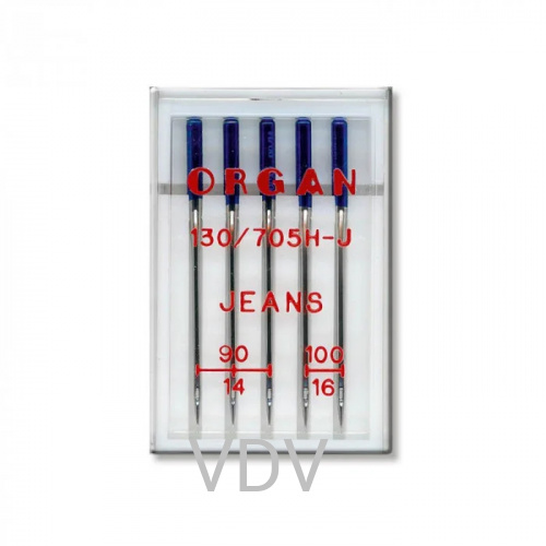 Наб. маш. голок Organ (Японія) Джинс №90-100 (5 шт.) Наб. маш. голок Organ (Японія) Джинс №90-100 (5 шт.)