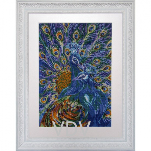 КВ Т-0099 "Пави" (вишита картина  бісером Preciosa (Чехія) 25x36 см