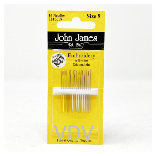 JJ13509 Голка вишивальна №9 (1 блістер х 16 голок) JohnJames (Англія)