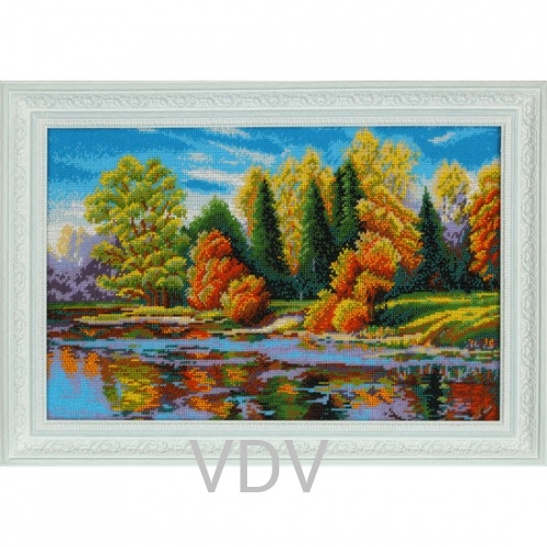 КВ Т-0594 "Осінній ранок" (вишита картина бісером Preciosa (Чехія) 45х30 см
