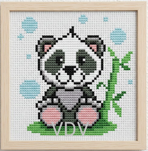 М-0240 "Пандочка з бамбуком" (набір для вишивання муліне акрил) 11х11 см