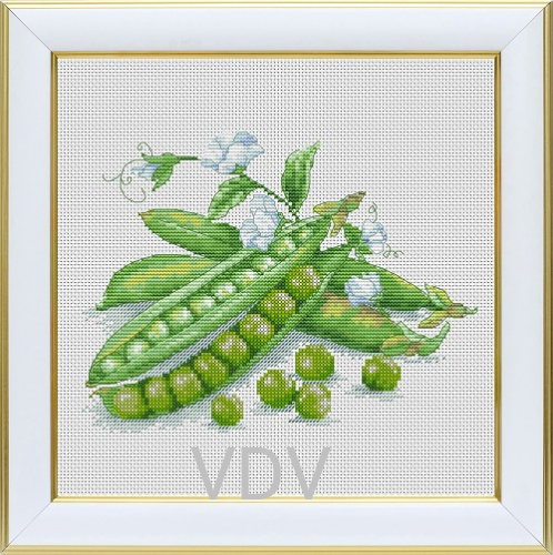 М-0317 "Горох" (набір для вишивання муліне ДМС + бісер Preciosa) 20х20 см