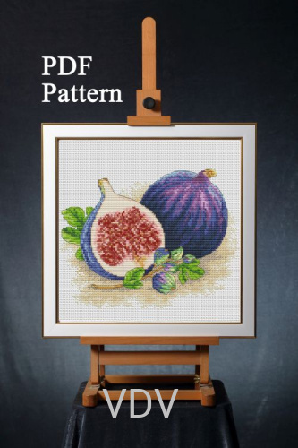 Електронна схема М-0310 "Інжир" (PDF-схема для вишивання муліне ДМС) 20х20 см