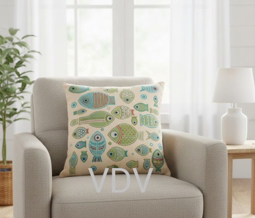 МГ-0761 Чохол для інтер'єрної подушки на блискавці 40х40 см, двосторонній принт 