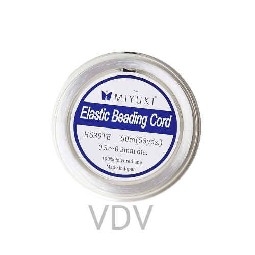 Нитка еластична Miyuki 0,3-0,5 мм (50 м) прозора, H639TE 