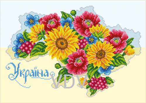 Т-1356 "Любіть Україну, як сонце, любіть..." (схема для вишивання бісером) 29х41 см