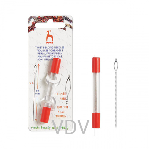 19710 Голка Pony (Індія) бісерна з великим вушком 66 мм Ø 51 мм 4 шт (5 блістерів)