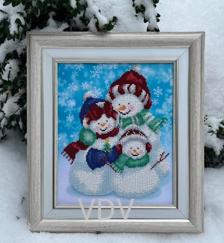 Т-0934 "Снігова родина" (схема для вишивання бісером) 20х25 см