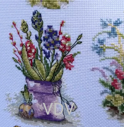 М-0295 "Розмаїття весни" (набір для вишивання муліне ДМС) 30х37 см. Вишивка Квіти. фото 2