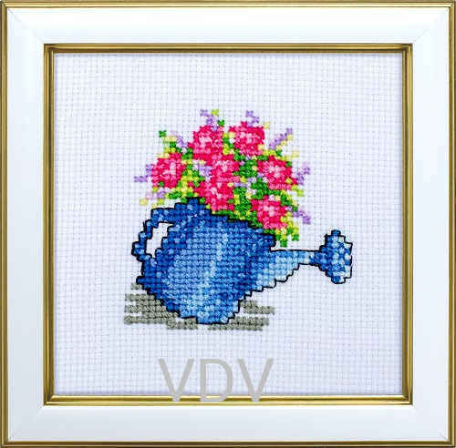 КВ М-0251 "Лійочка" (вишита картина муліне ДМС) 11х11 см