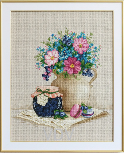 М-0292 "Аромат літа" (набір для вишивання муліне ДМС) 25х31 см. Вишивка Квіти.
