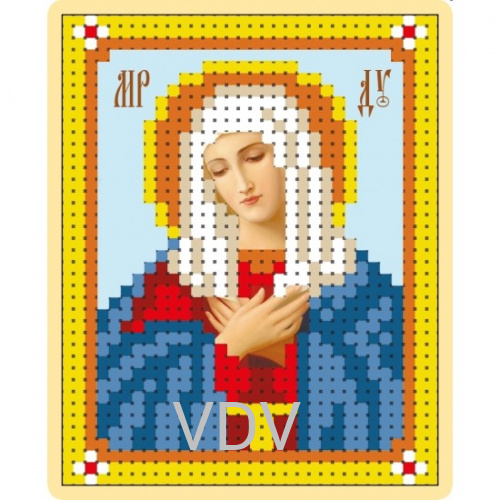 Т-0962 "Образ Пресвятої Богородиці "Умиління" (схема для вишивання бісером) 6.5x8 см
