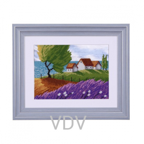 КВ Т-0361 "Лавандове узбережжя" (вишита картина бісером Preciosa (Чехія) 27х21 см