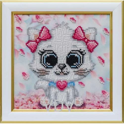 КВ Т-1322 "Киця" (вишита картина бісером Preciosa (Чехія) 16x16 см