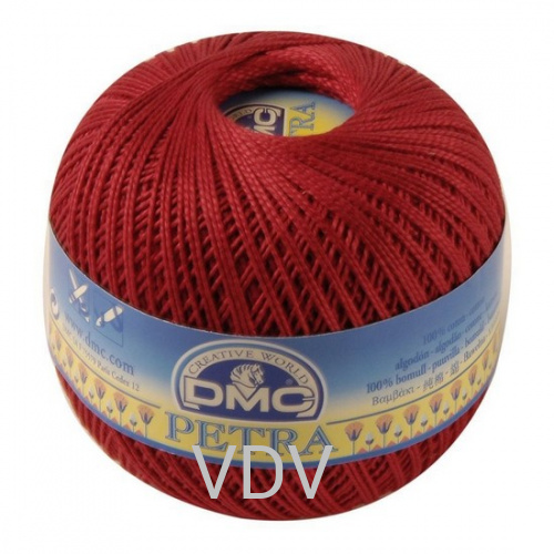 5321 Пряжа DMC (Франція) Petra №3 (100 г/280 м) 100% бавовна (темно червоний)