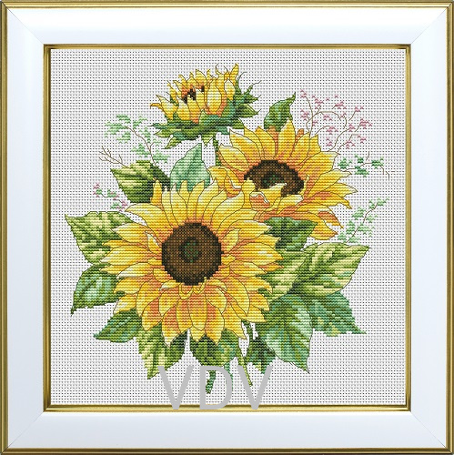 КВ М-0311 "Соняхи" (вишита картина муліне ДМС) 20х20 см