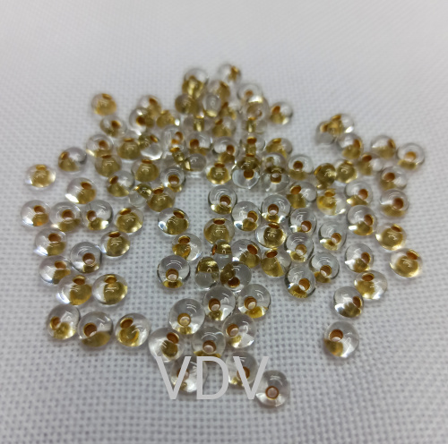 68284-5/0-1101-331 Намистини DROPS (прозорий + золотий) (50 г)