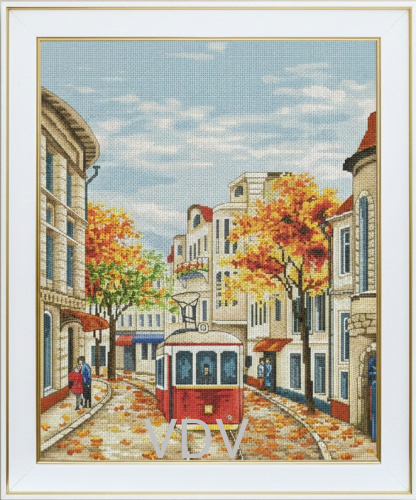 М-0287 "Осінній трамвай" (набір для вишивання муліне ДМС) 26х34 см