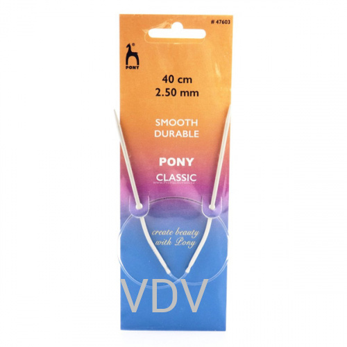 47603 Cпиці Pony (Індія) 40 см- 2.5 мм кругові алюмінієві (5 блістерів)