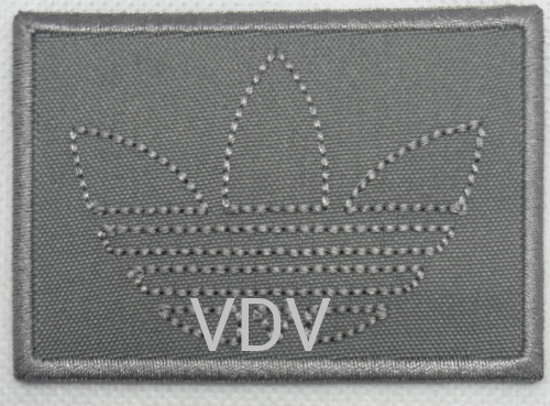 ТА-Г-Adidas Термоаплікація клейова 77х55 мм, сірий (уп. 5 шт)