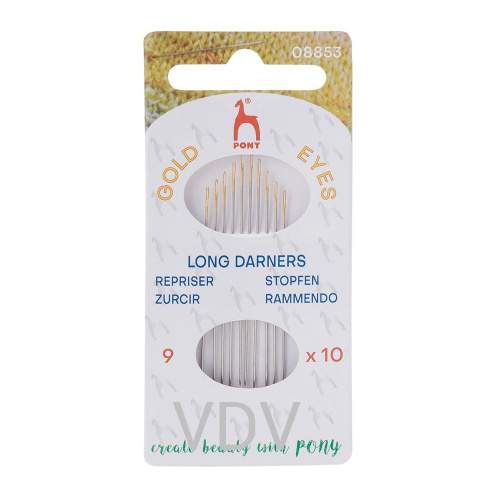 08853 Голка Pony (Індія) штопальна екстрадовга 10 шт (5 блістерів)