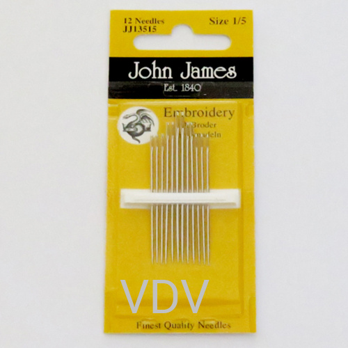JJ13515 Голка вишивальна №1/5 (1 блістер х 12 голок) JohnJames (Англія)