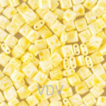 321-94001-5/5-26286 Бісер Чехія Karo (перлиновий мармуровий жовтий блідий) 50 г