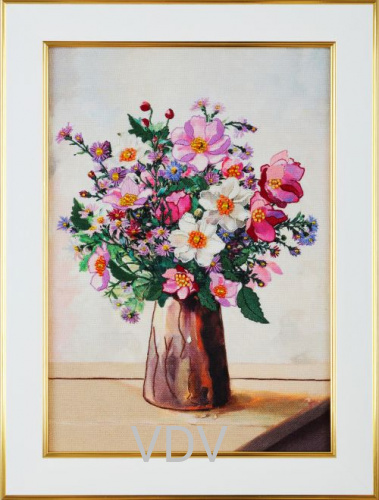 КВ ВК-0106 "Квіткова ніжність" комбінована вишивка (нитки, бісер)  20х28 см