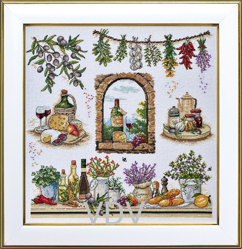 М-0303 "Магія ароматів" (набір для вишивання муліне ДМС + бісер Preciosa) 38х38 см. Вишивка Вино.