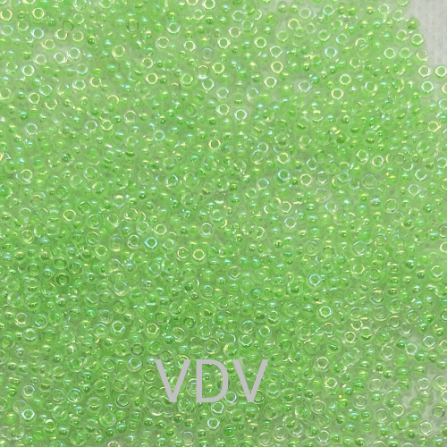 RR-268 Бісер Miyuki Round Rocailles 11/0 (салатовий прозорий з переливом) 50 г