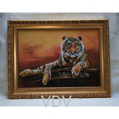 КВ Т-0195 "Тигр" (вишита картина бісером Preciosa (Чехія) 36х26 см