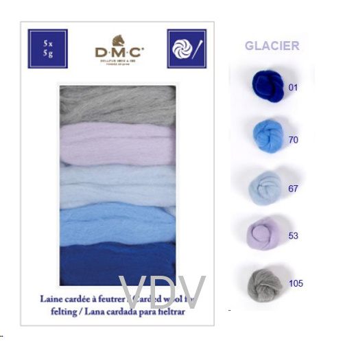 U2367 DMC (Франція) Набір вовни для валяння "Льодовик/GLACIER"