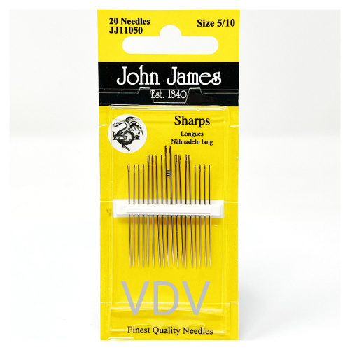 JJ11050 Голка швейна №5/10 (1 блістер х 20 голок) JohnJames (Англія)