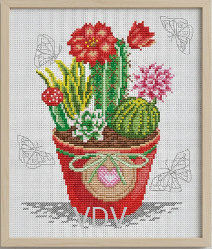 М-1273 "Кактуси" (набір для вишивання муліне ДМС) 15x20 см