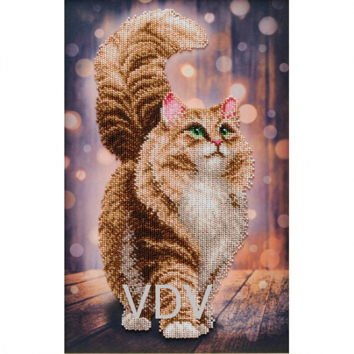 ТН-1342 "Мрійливий кіт" (набір для вишивання бісером) 22х35 см