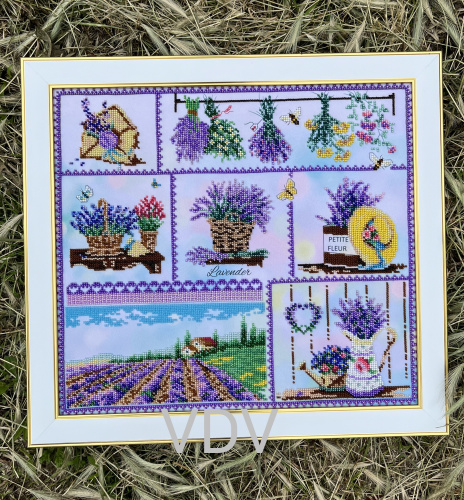 КВ Т-1404 "Лавандовий рай" (бісер10) (вишита картина бісером Preciosa (Чехія) 38.5х35 см