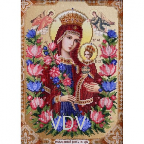 ТН-0344 Ікона Божої Матері "Нев'янучий цвіт" (набір для вишивання бісером) 21x30 см