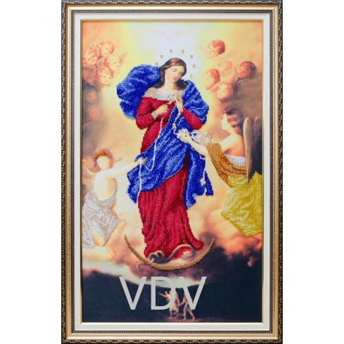 КВ Т-1130 "Богородиця, що розв'язує вузли" (вишита картина бісером Preciosa (Чехія) 30х51 см