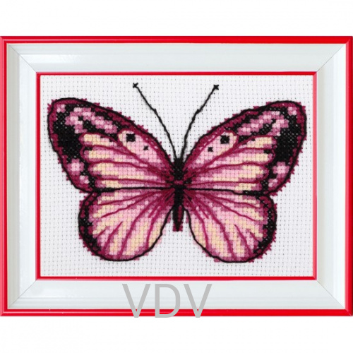 КВ М-0214 "Метелик" (вишита картина муліне акрил) 11х15 см