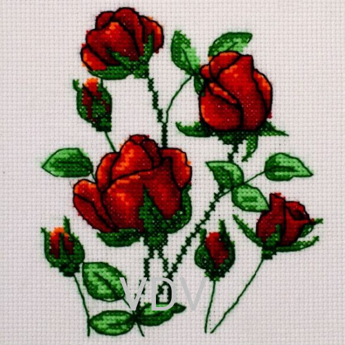 М-0219-S "Троянди" (набір для вишивання 100% індійський шовк) 15х15 см