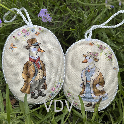 М-0369 "Гусики (2 іграшки в комплекті)" (набір для вишивання муліне ДМС) 10х13,5 см