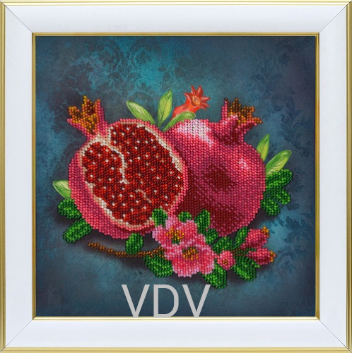 КВ Т-1418 "Королівський гранат" (вишита картина бісером Preciosa (Чехія) 22х22 см